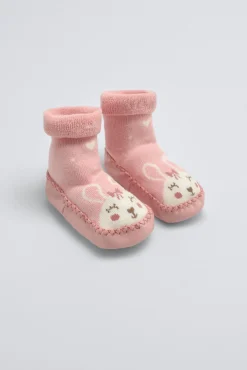 Ysabel Mora Zapatillas De Casa|Zapatillas Casa<Calcetín zapatilla bebé térmico con suela antideslizante rosa