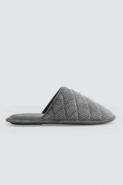Hombre Ysabel Mora Zapatillas De Casa|Zapatillas De Casa<Zapatilla de casa acolchada y aterciopelada gris