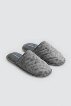 Hombre Ysabel Mora Zapatillas De Casa|Zapatillas De Casa<Zapatilla de casa acolchada y aterciopelada gris