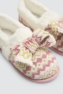 Mujer Ysabel Mora Zapatillas De Casa|Zapatillas De Casa<Zapatillas cerradas de casa detalle lazo estampado étnico