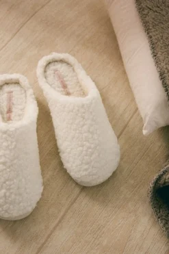 Mujer Ysabel Mora Zapatillas De Casa|Zapatillas De Casa<Zapatillas de casa borreguito blancas