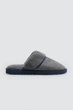 Hombre Ysabel Mora Zapatillas De Casa|Zapatillas De Casa<Zapatillas de casa con borreguito estampado pata de gallo