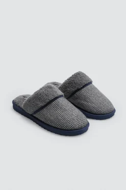 Hombre Ysabel Mora Zapatillas De Casa|Zapatillas De Casa<Zapatillas de casa con borreguito estampado pata de gallo