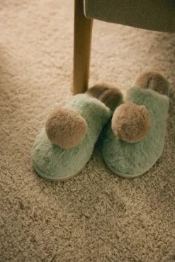 Mujer Ysabel Mora Zapatillas De Casa|Zapatillas De Casa<Zapatillas de casa pompones y pelo suave